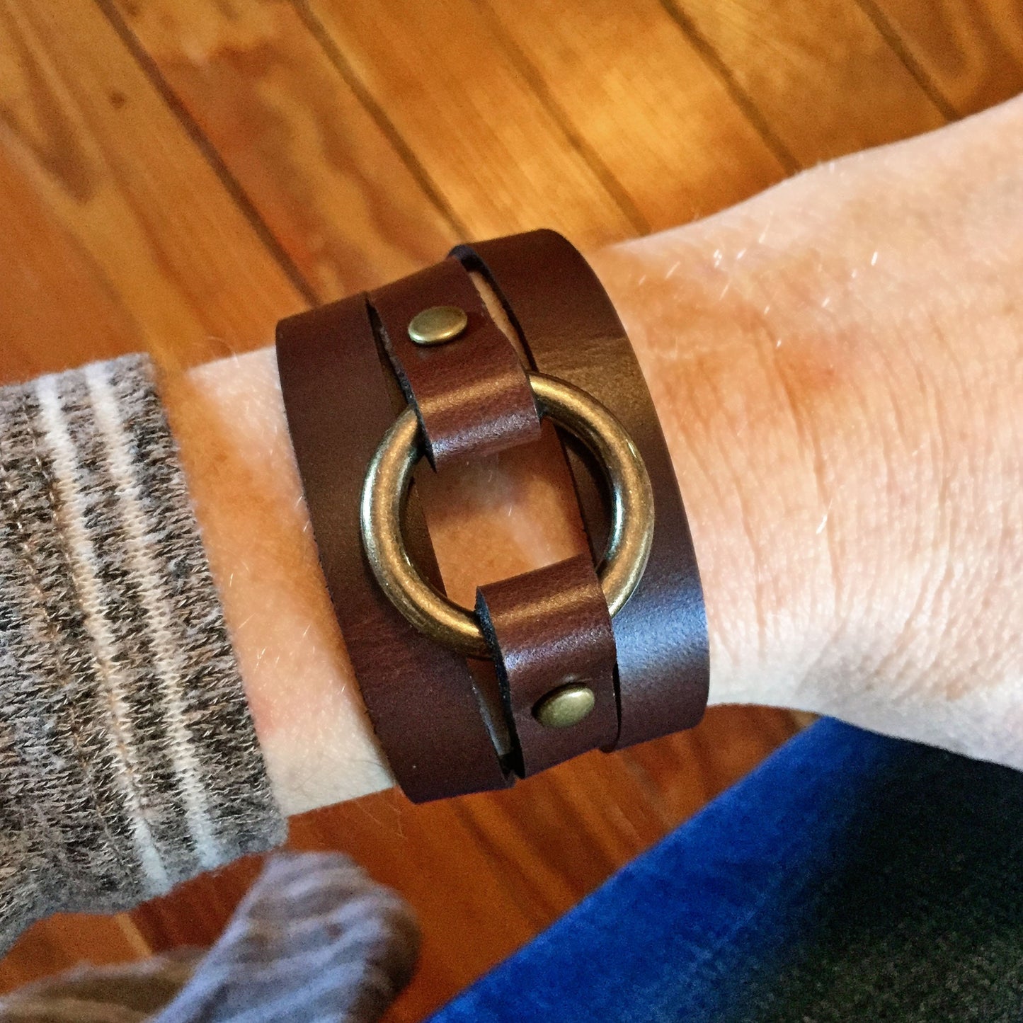 Leather and Brass Bracelet / 6 Color Options