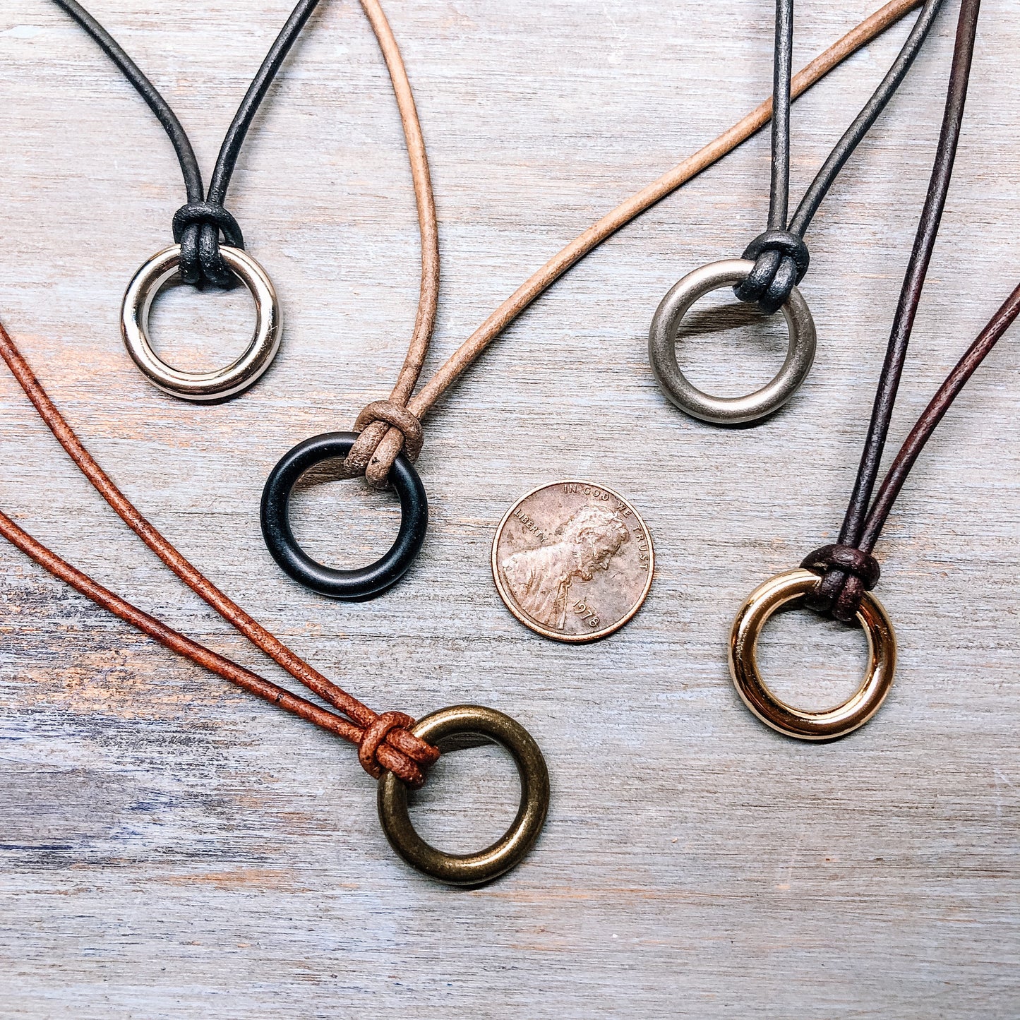 Leather cord necklace for women men | Pendant necklace for men women | Boho leather necklace | Layering necklace