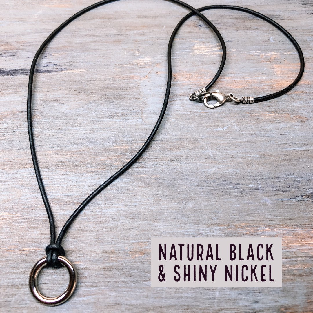 Leather cord necklace for women men | Pendant necklace for men women | Boho leather necklace | Layering necklace