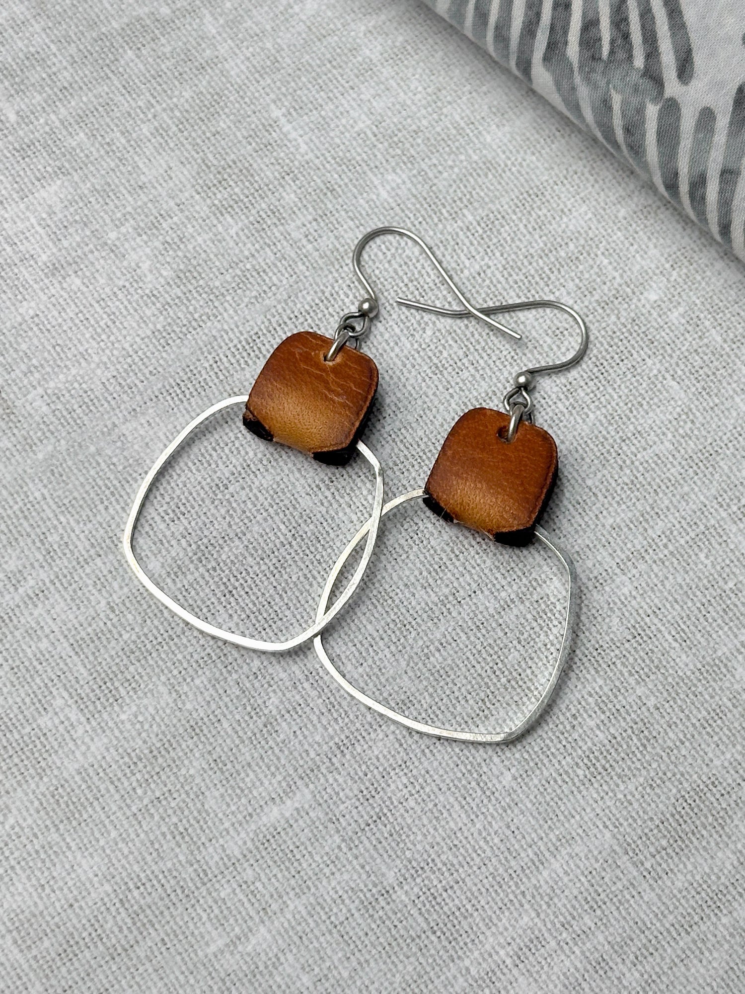 Leather + Metal Earrings