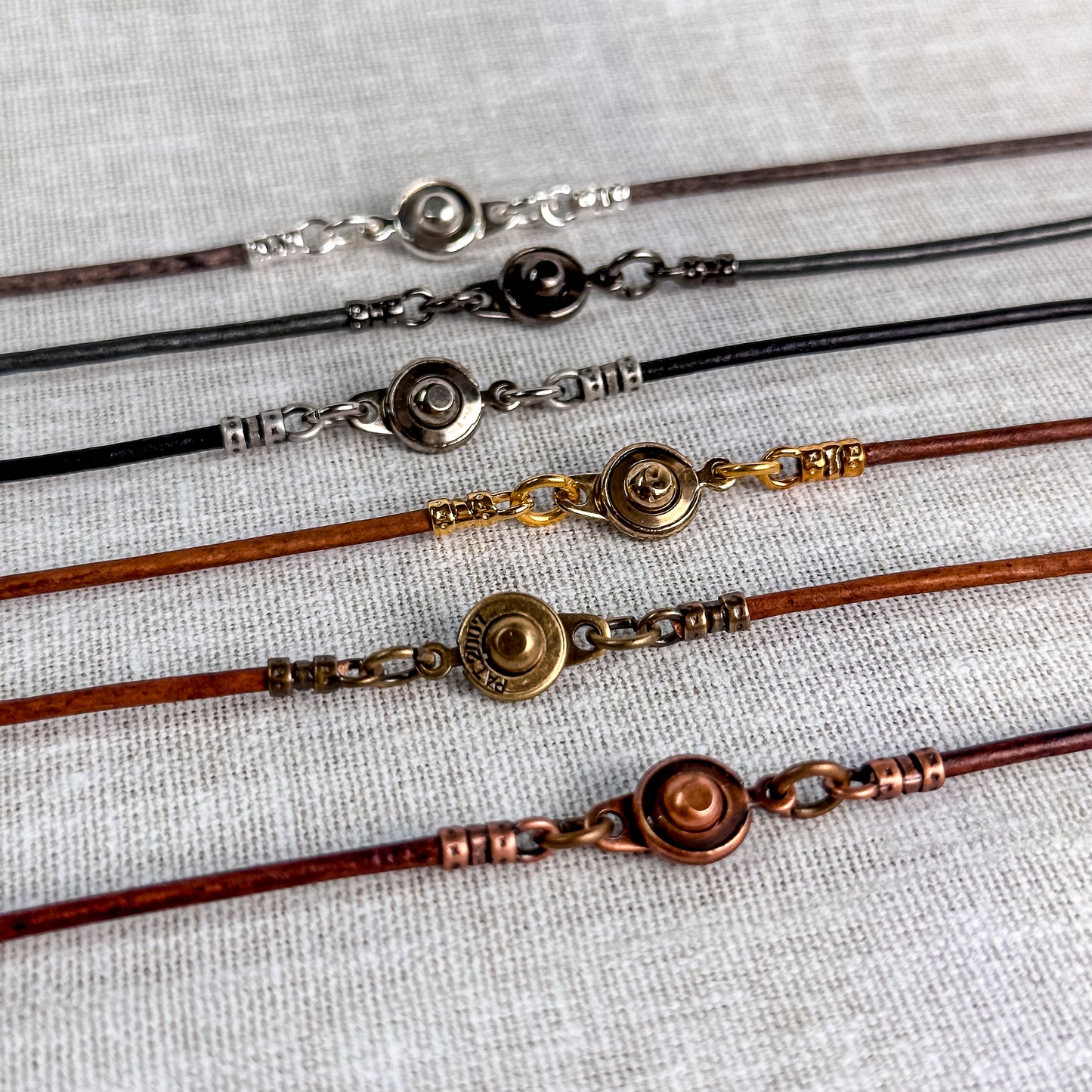 2mm Leather Necklace With Clasp - Round Plain Leather Cord Necklace Men or Women With Button Locking Clasp