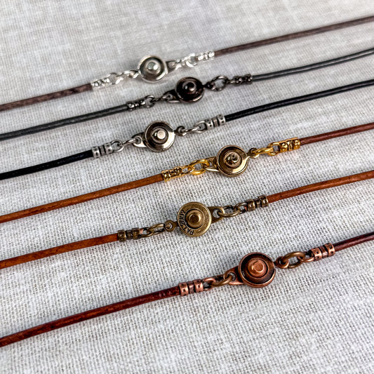 2mm Leather Necklace With Clasp - Round Plain Leather Cord Necklace Men or Women With Button Locking Clasp