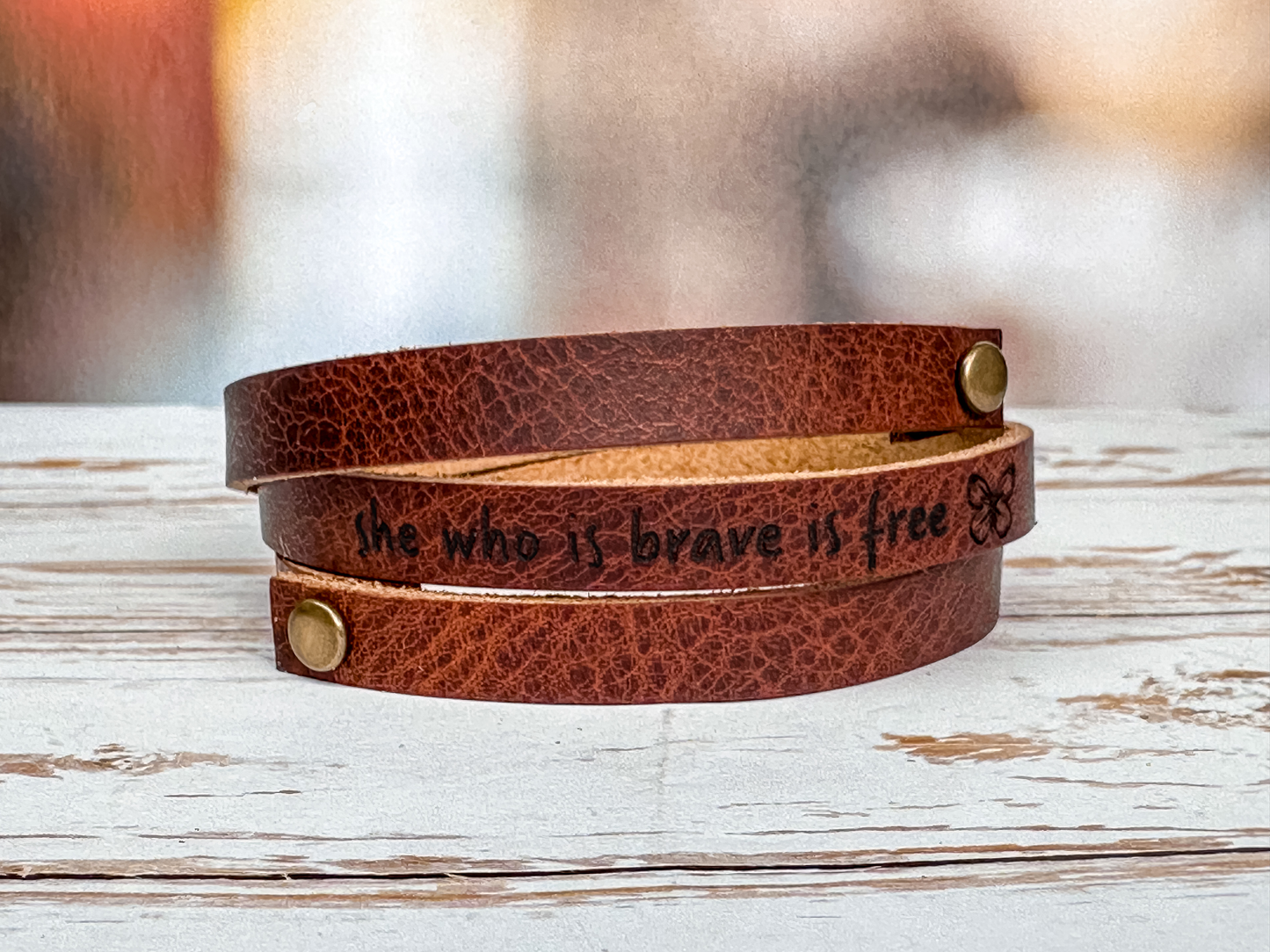 Personalized Leather Wrap Bracelet - Customized Bracelet -  Leather Bracelet - Custom Cuff Bracelet Engraved