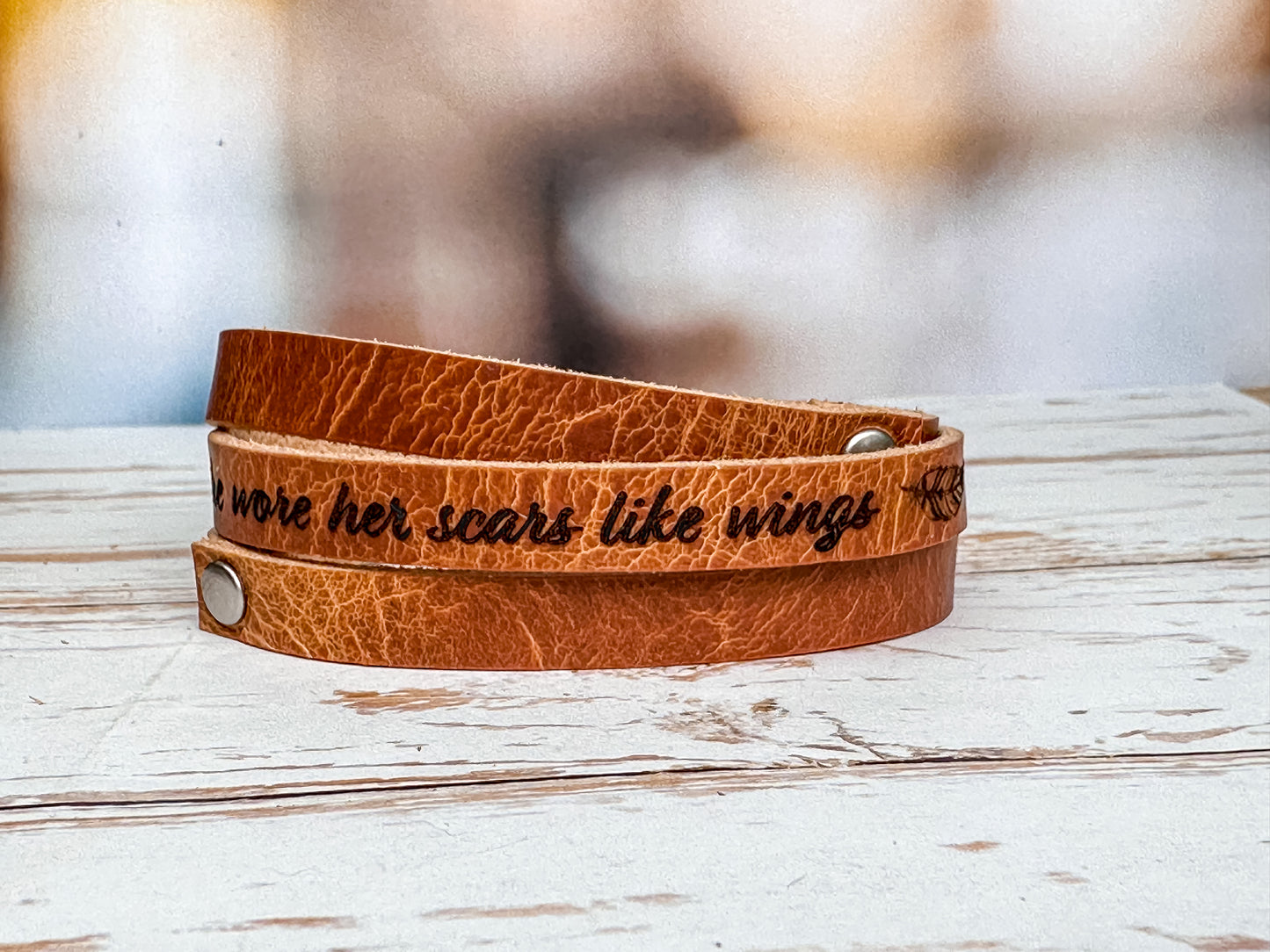 Personalized Leather Wrap Bracelet - Customized Bracelet -  Leather Bracelet - Custom Cuff Bracelet Engraved