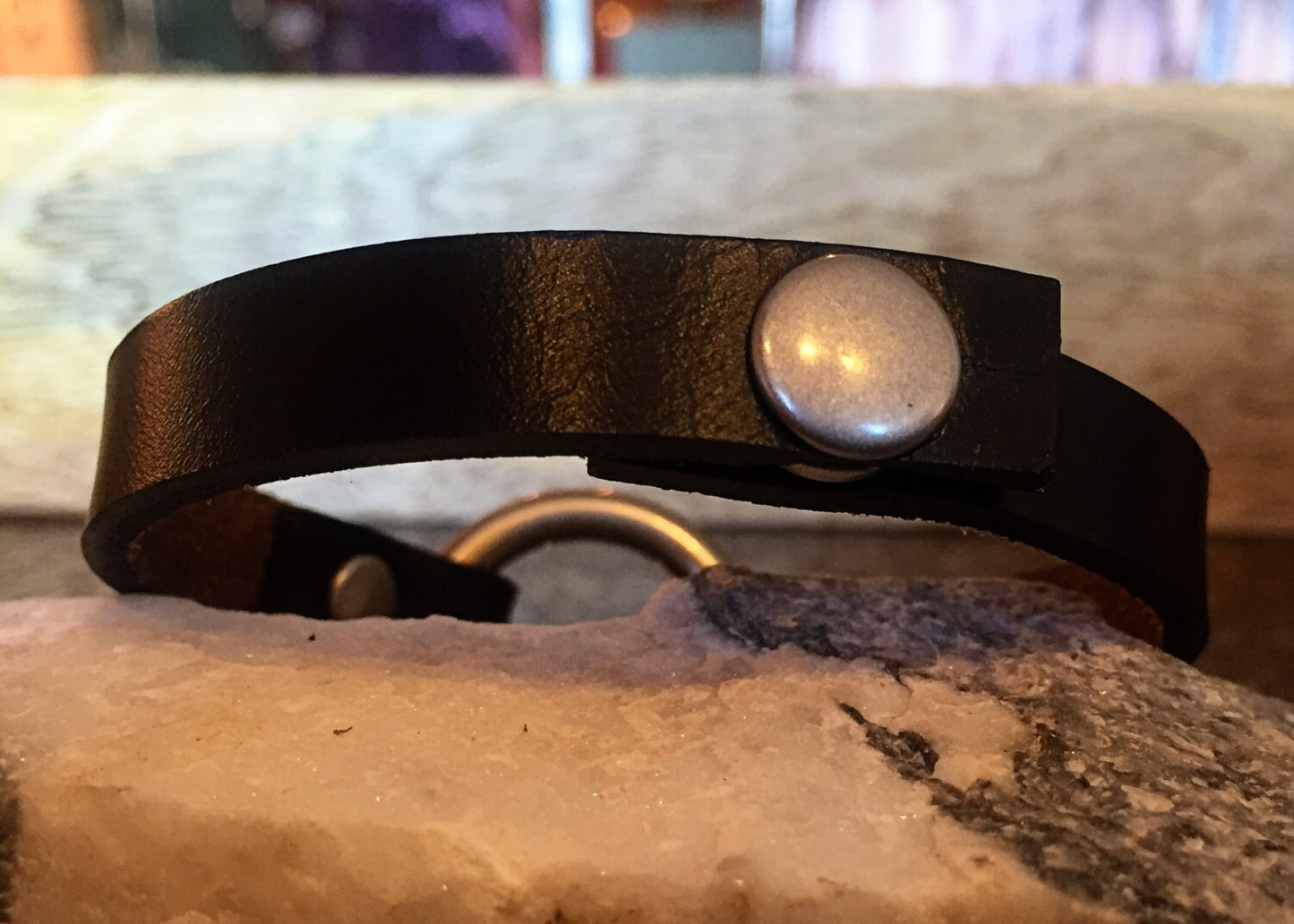 Petite leather bracelet for women, Bracelet for women, Womens leather cuff, Leather bracelet, Stacking jewelry, Anniversary gift