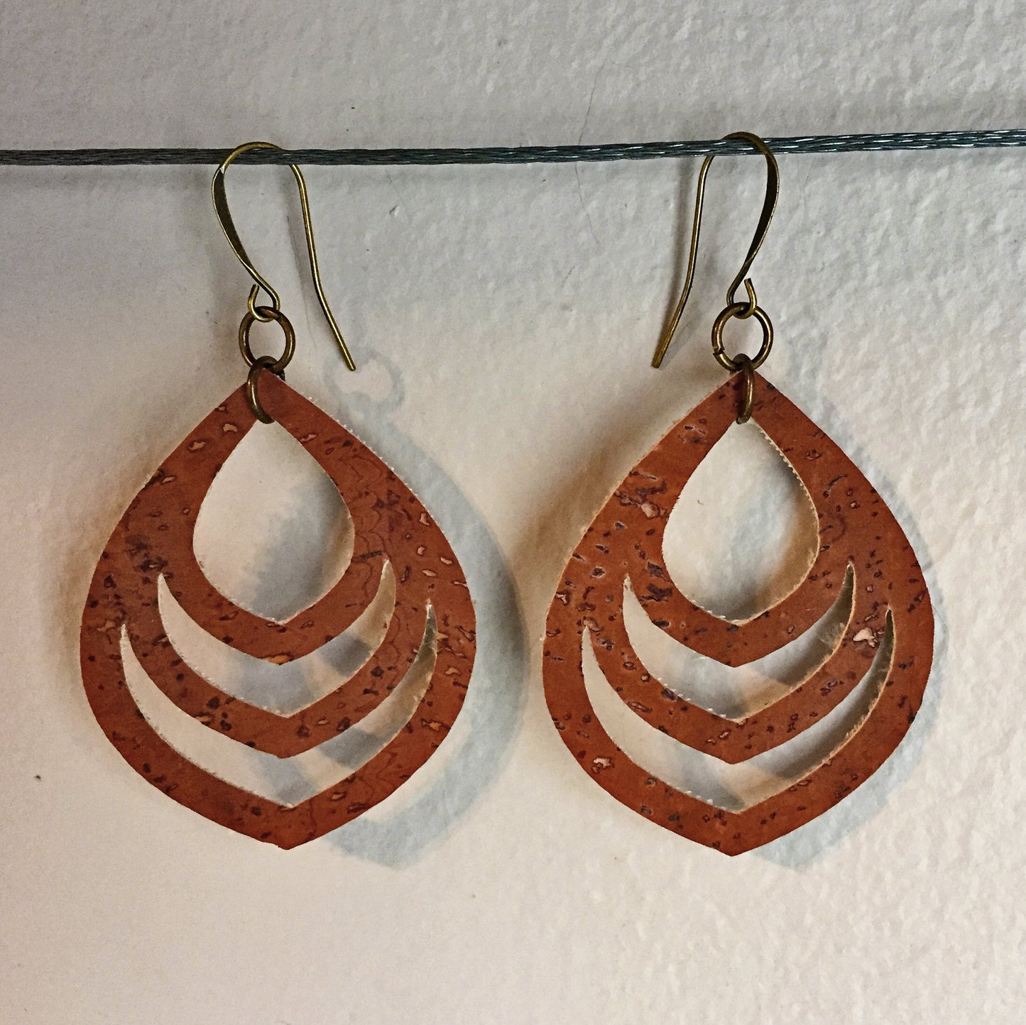 Cork Dangle Earrings /  Minimalist Earrings - Vegan Earrings - Boho Chic Earrings