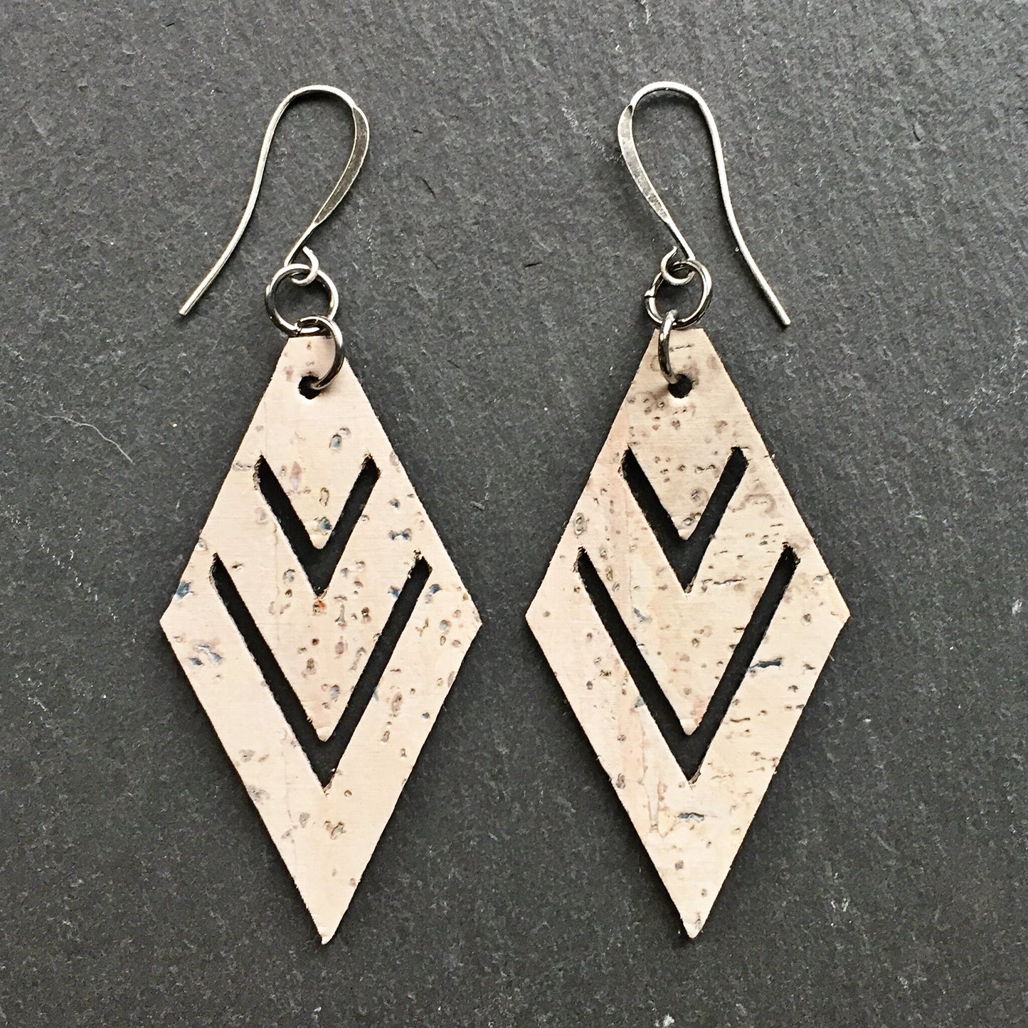 Cork Dangle Earrings, Minimalist Earrings, Vegan Earrings, Boho Chic Earrings