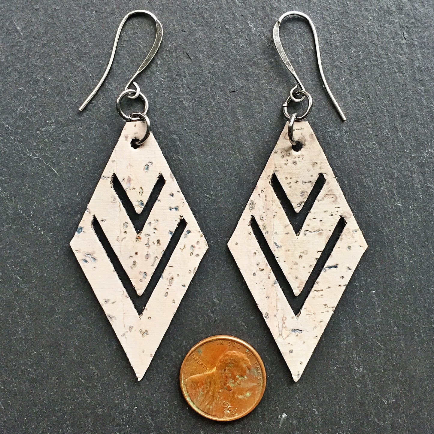 Cork Dangle Earrings, Minimalist Earrings, Vegan Earrings, Boho Chic Earrings