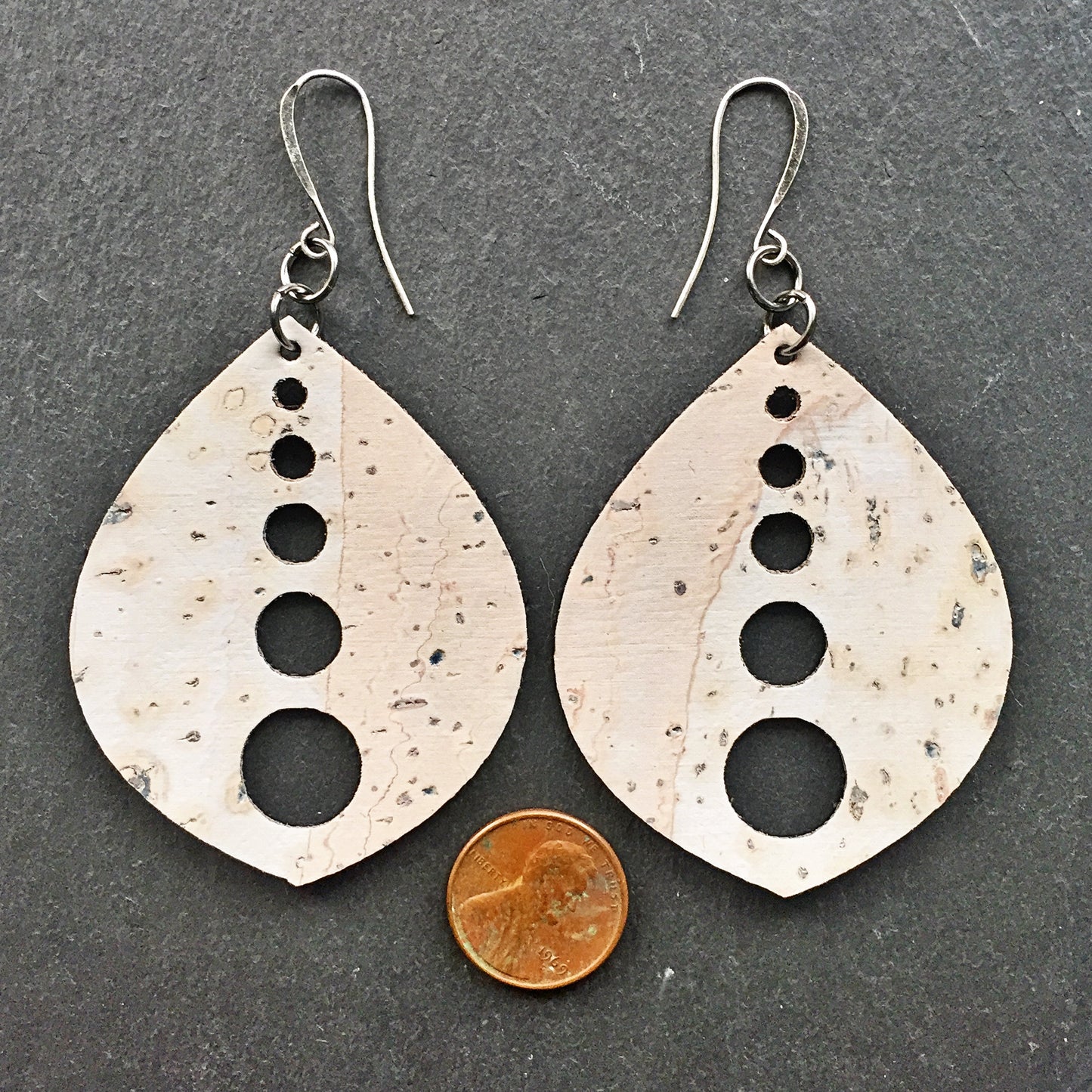 Cork Dangle Earrings /  Minimalist Earrings - Vegan Earrings - Boho Chic Earrings