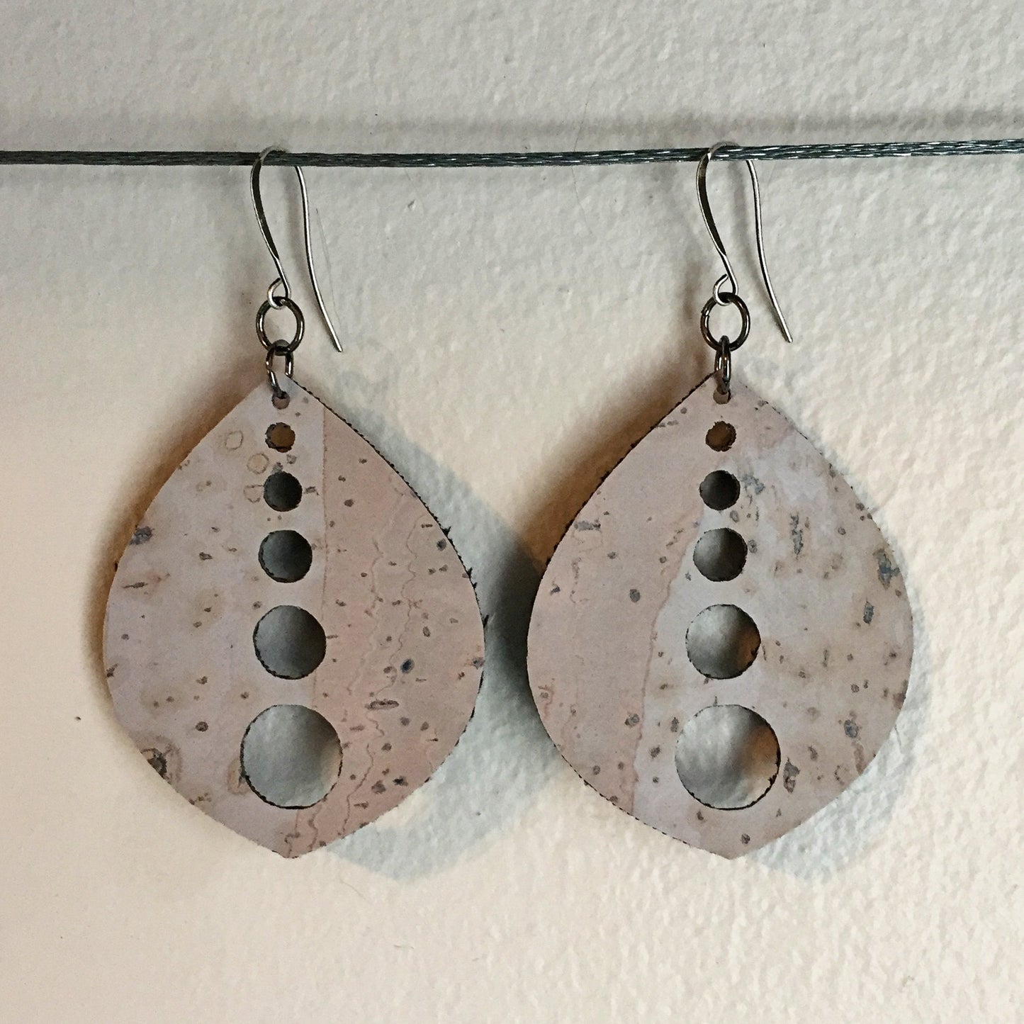 Cork Dangle Earrings /  Minimalist Earrings - Vegan Earrings - Boho Chic Earrings