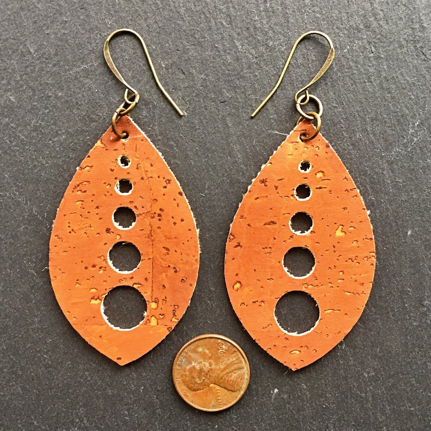 Cork Dangle Earrings /  Minimalist Earrings - Vegan Earrings - Boho Chic Earrings