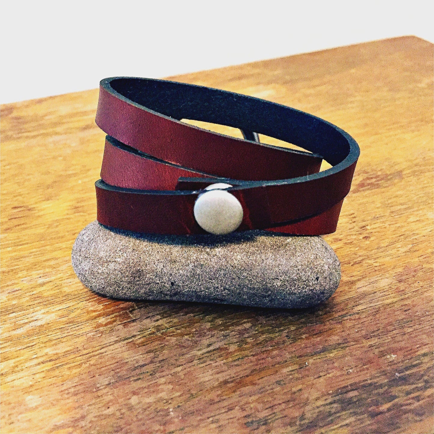 Bold Leather and Brass Bracelet, Leather Bracelet for Women, Leather Wrap Cuff, Leather Jewelry for Women,  Anniversary Gift