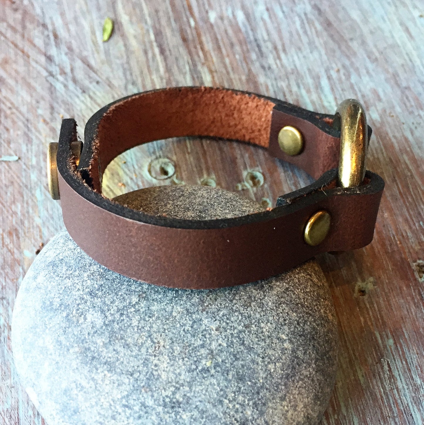 Engraved Leather Bracelet for Women & Men | Womens Leather Jewelry | Leather Wrap Cuff | Boho Bracelet | Mens Leather Cuff