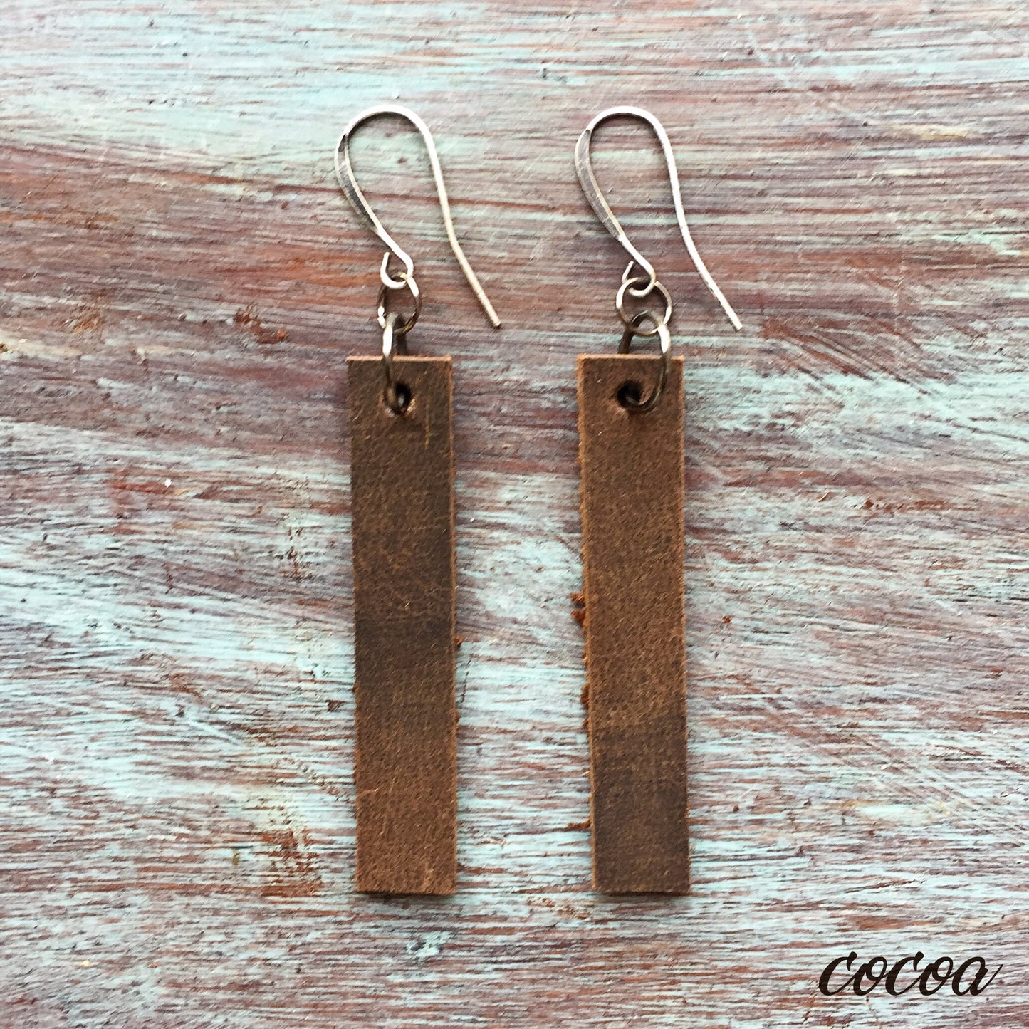 Leather drop earrings, Minimalist earrings, Boho earrings, Leather jewelry for women, Jewelry for women