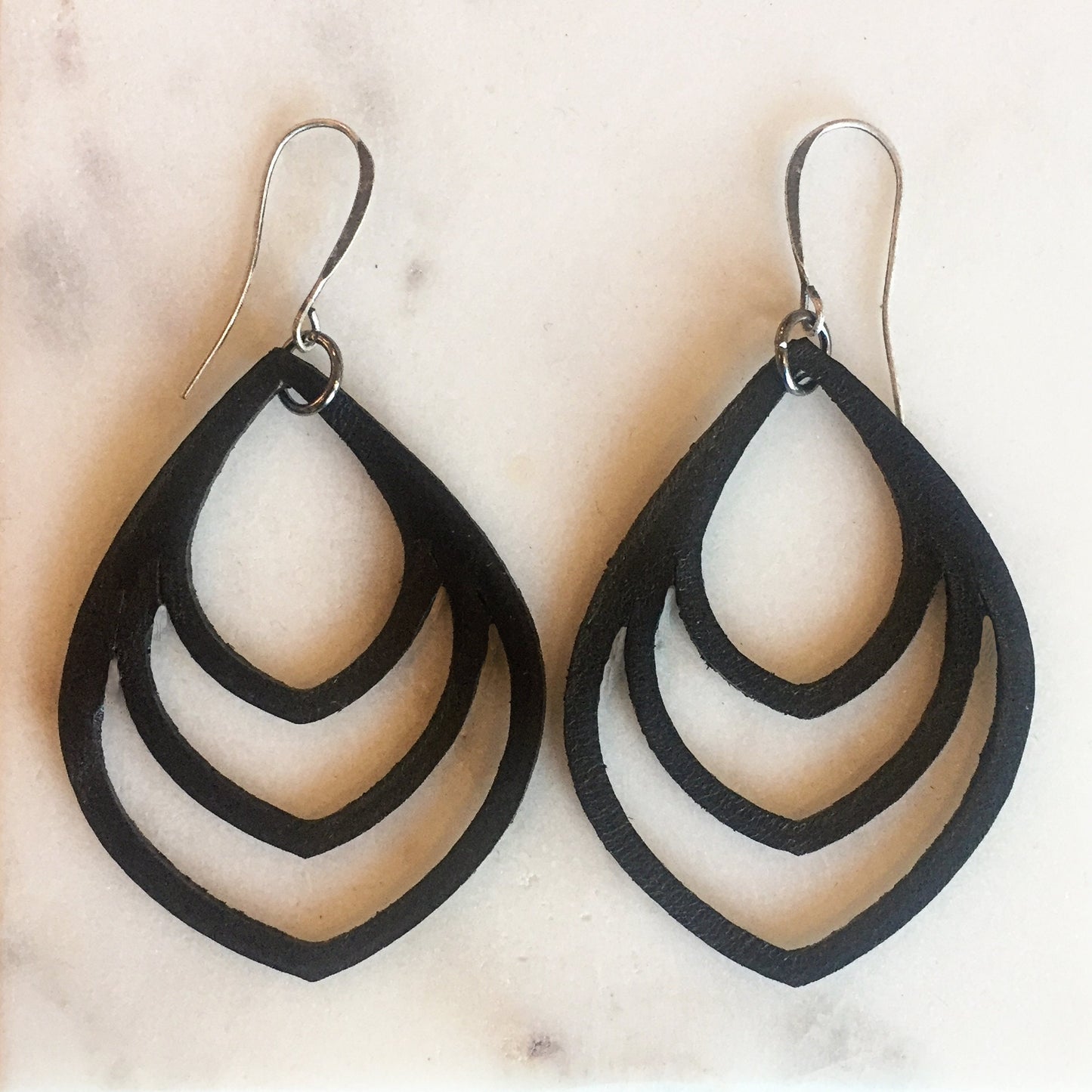 Leather Earrings |  Minimalist Earrings - Dangle Earrings - Boho Chic Earrings