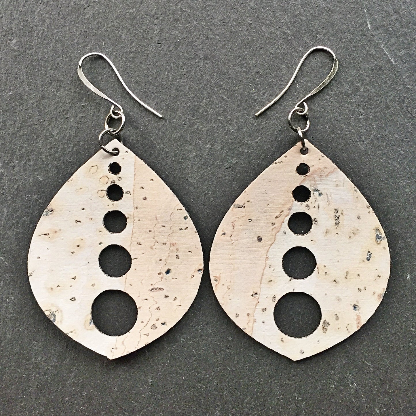 Cork Dangle Earrings /  Minimalist Earrings - Vegan Earrings - Boho Chic Earrings