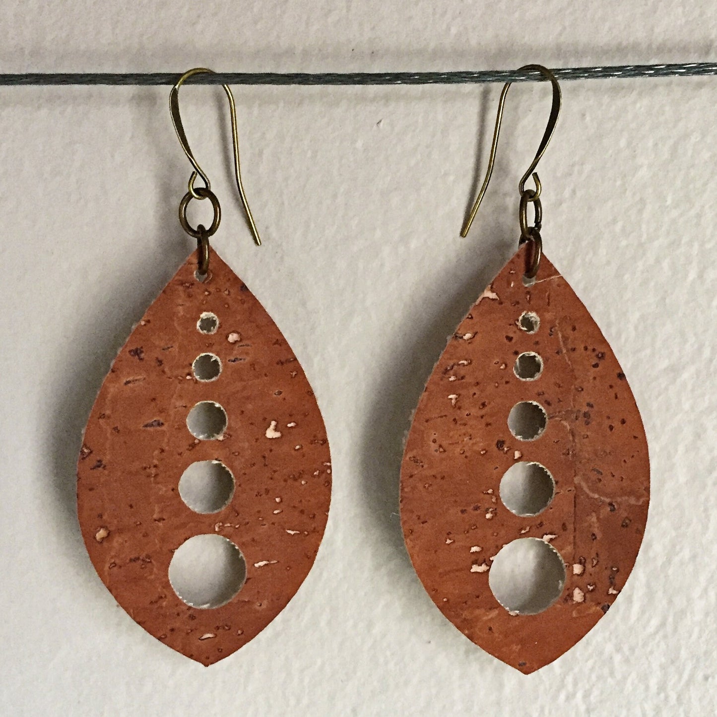 Cork Dangle Earrings /  Minimalist Earrings - Vegan Earrings - Boho Chic Earrings