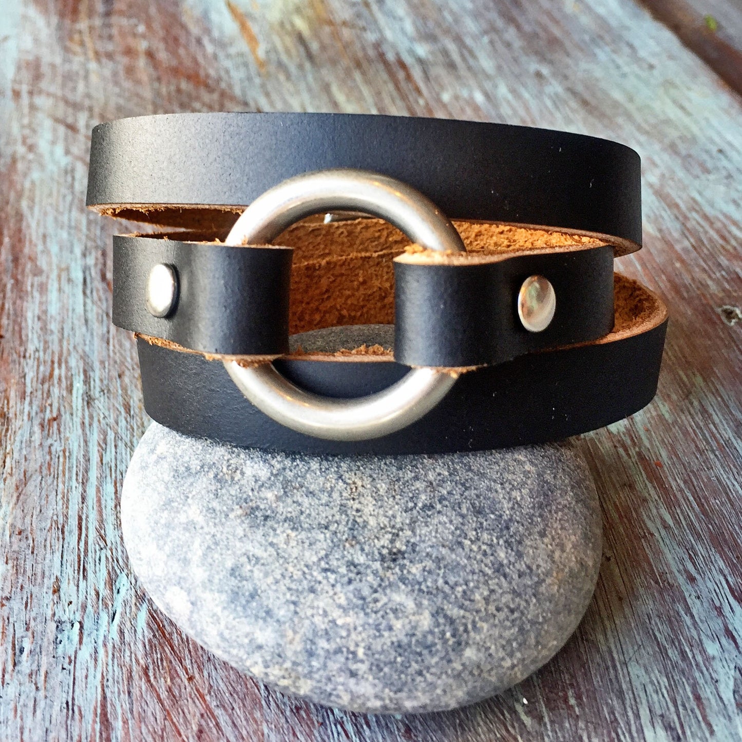 Leather Jewelry Set - Boho Leather Jewelry Set - Women's Leather Cuff