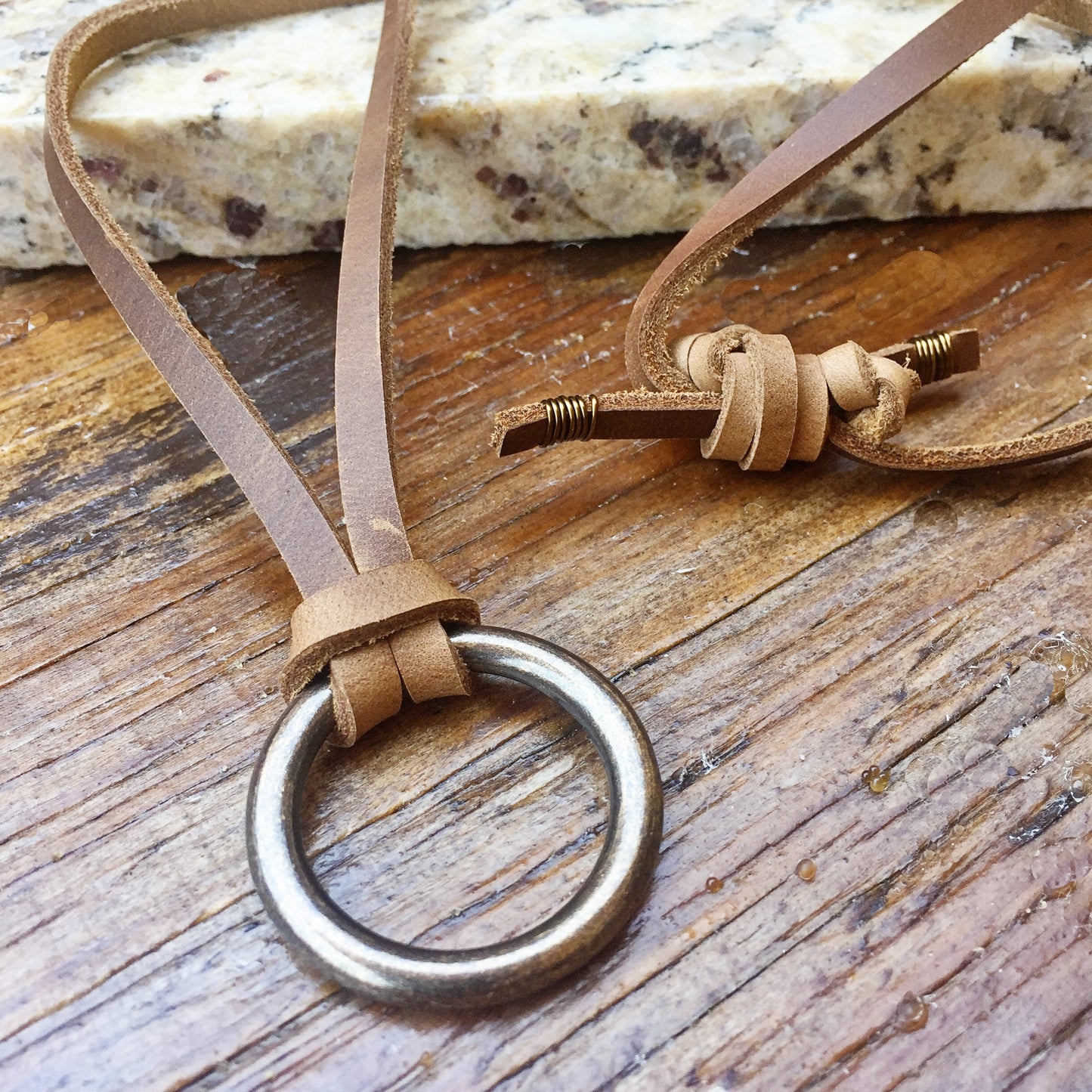 Leather and Silver Necklace | Leather Necklace for Women | Leather Jewelry for Women | Anniversary Gift