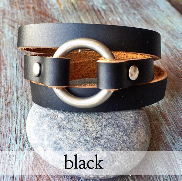 Leather wrap bracelet, Womens leather wrap bracelet, Leather wrap bracelet for women, Bracelet for women, Leather jewelry, Anniversary gift