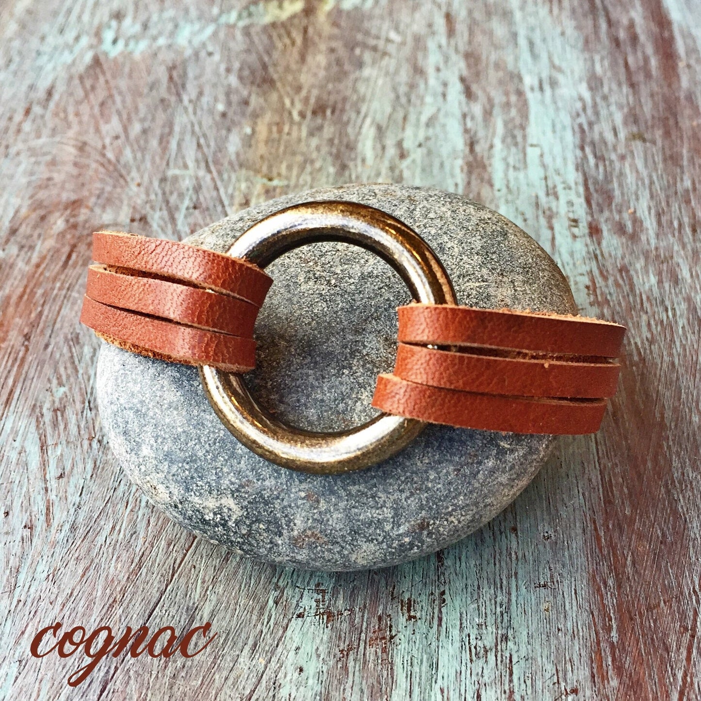 Petite leather bracelet for women, Womens leather cuff, Triple strand leather bracelet, Leather jewelry, Layering jewelry