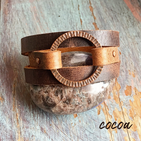 Radiant leather bracelet for women, Leather wrap cuff, Womens leather wrap bracelet, Bracelet for women, Stacking jewelry, Anniversary