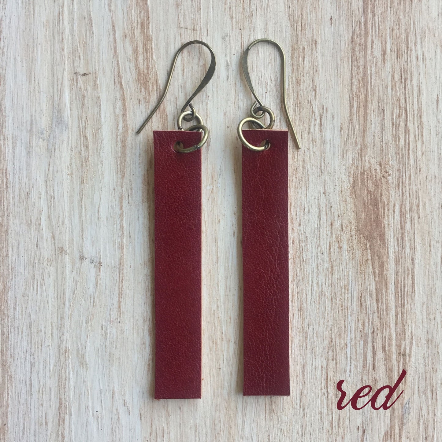Italian leather drop earrings , Leather earrings, Minimalist earrings, Boho earrings, Leather jewelry