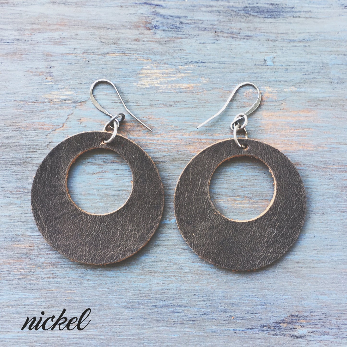 Leather Circle Earrings | Minimalist Earrings | Boho Earrings | Leather Jewelry