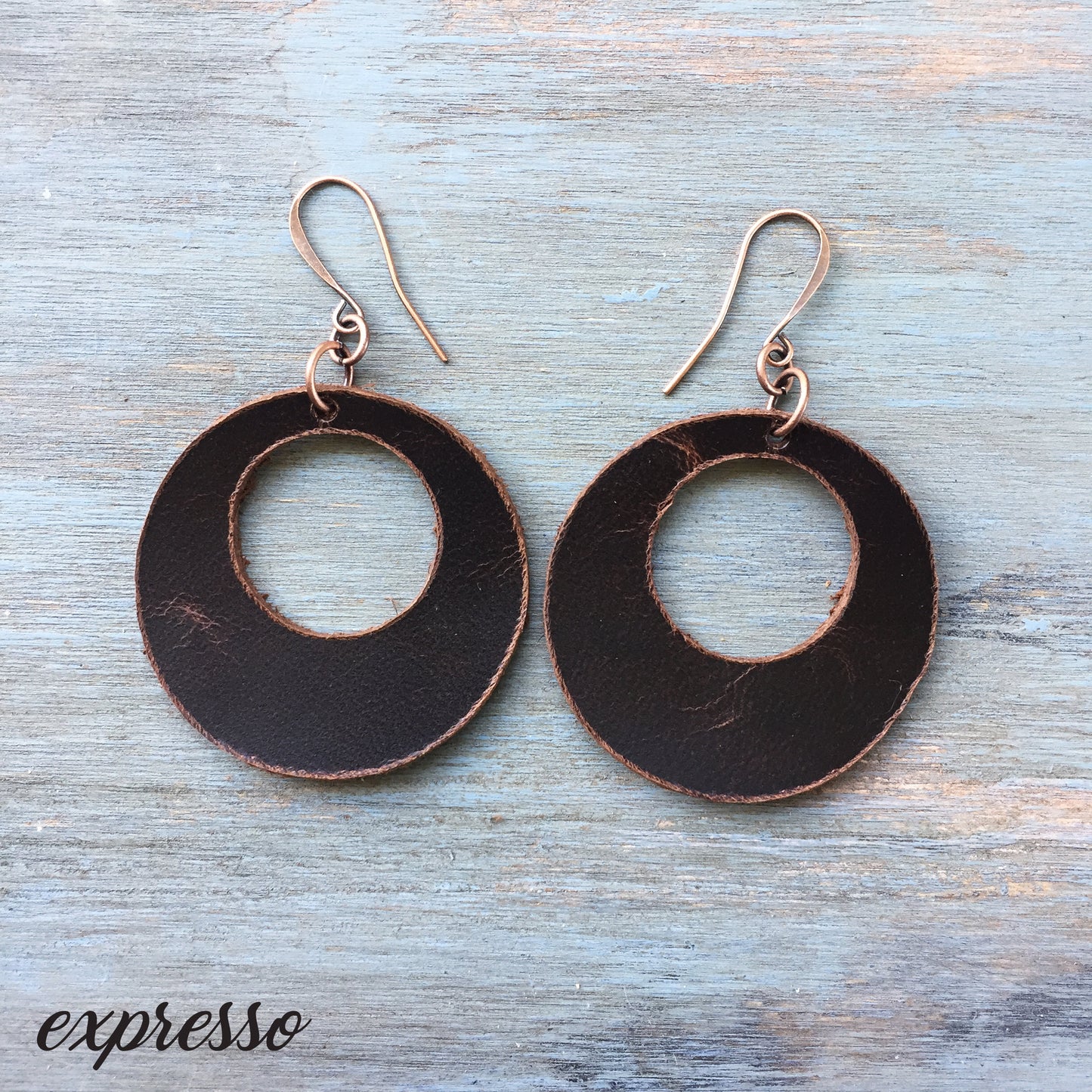 Leather Circle Earrings | Minimalist Earrings | Boho Earrings | Leather Jewelry