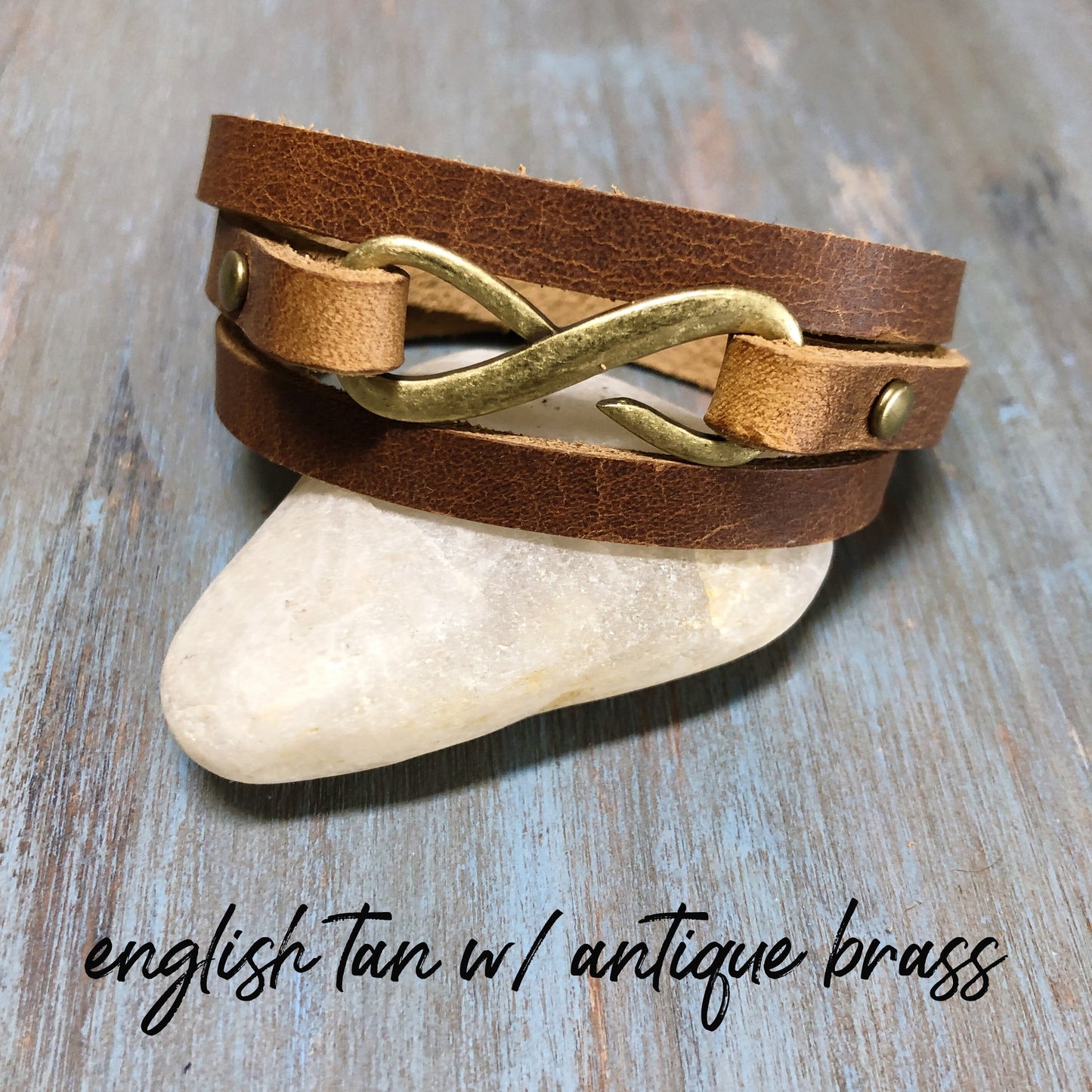 Infinity Leather Wrap Bracelet - Womens Leather Cuff - Boho Leather Wrap - Minimalist Wrap