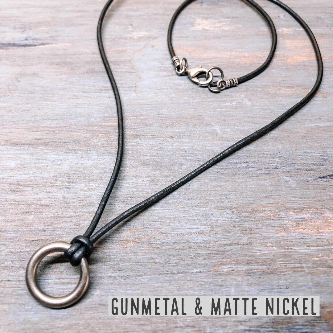 Leather cord necklace for women men | Pendant necklace for men women | Boho leather necklace | Layering necklace