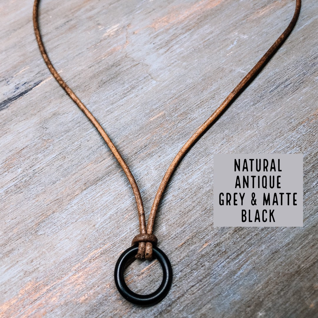 Leather cord necklace for women men | Pendant necklace for men women | Boho leather necklace | Layering necklace
