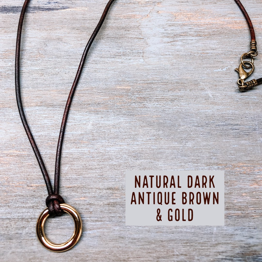 Leather cord necklace for women men | Pendant necklace for men women | Boho leather necklace | Layering necklace
