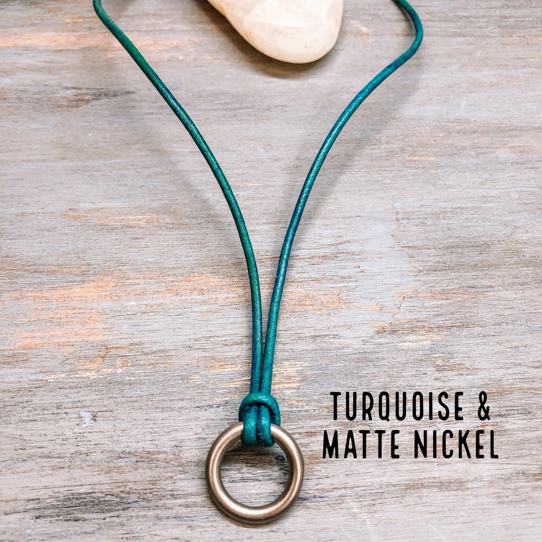 Bold & Bright Leather Cord Necklace for Men Women | Leather Jewelry for Women | Boho Leather Necklace | Pendant necklace