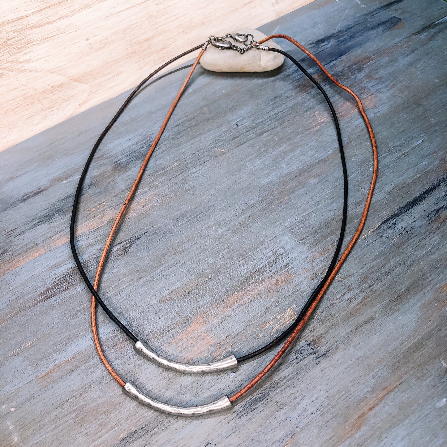 Leather cord necklace for women Leather jewelry for women Boho leather necklace Layering necklace