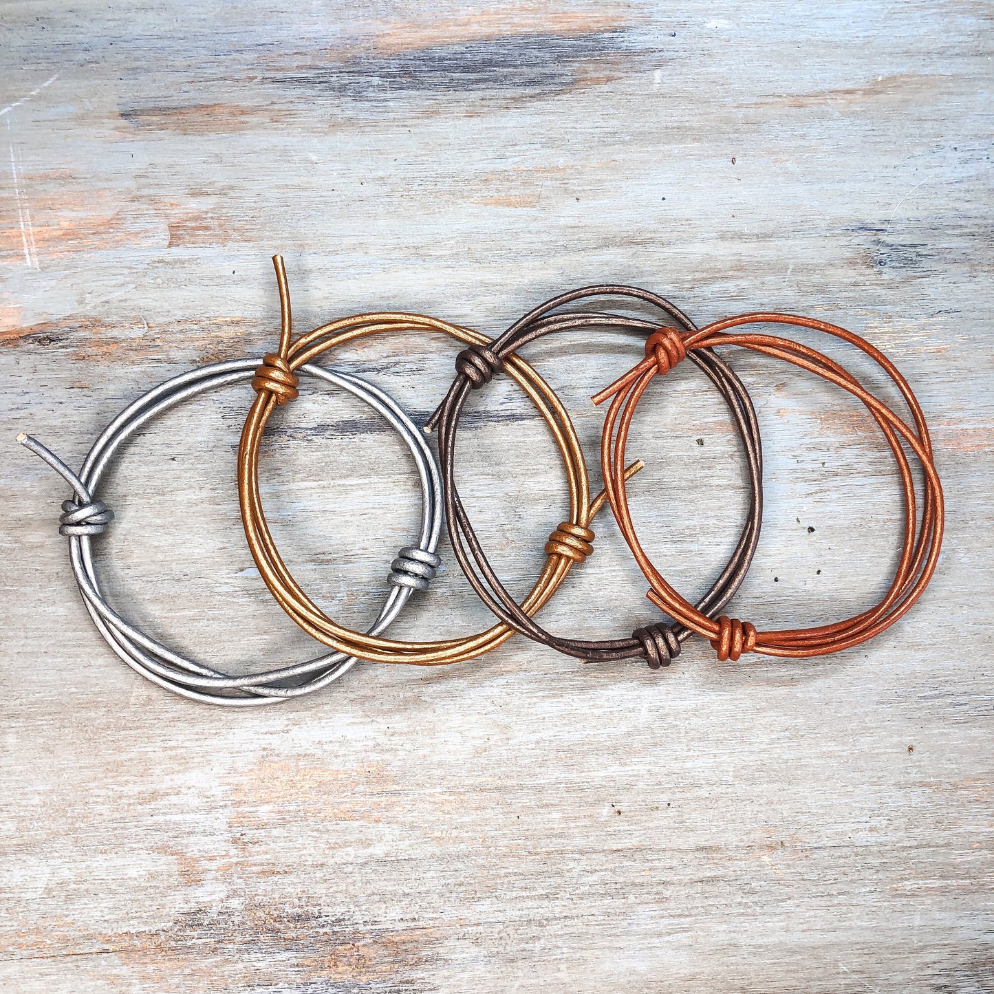 Leather Cord Bracelet Anklet - Surf Wrap Bracelet - Boho Surfer Beach Ocean Wristband - Unisex for Men or Women