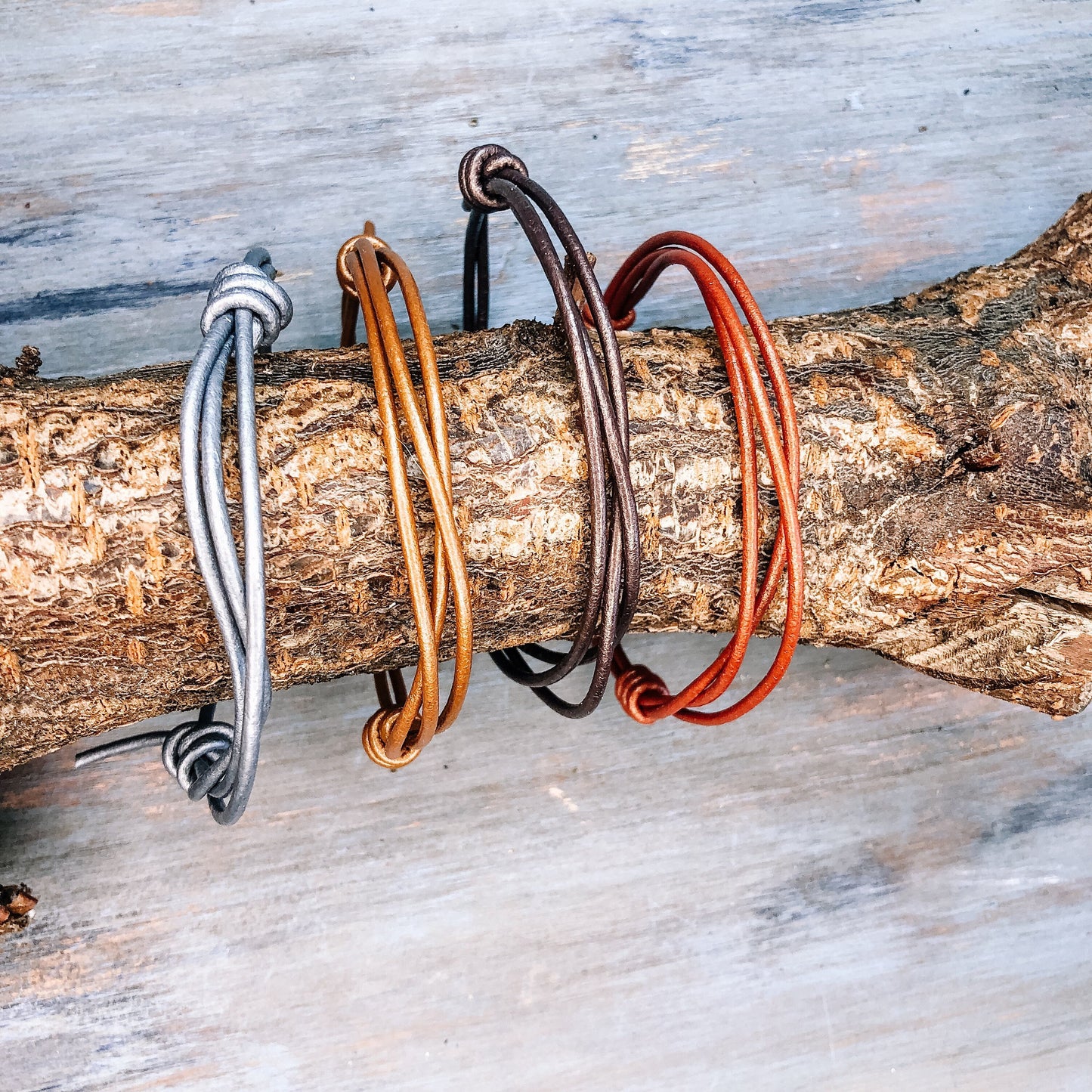 Leather Cord Bracelet Anklet - Surf Wrap Bracelet - Boho Surfer Beach Ocean Wristband - Unisex for Men or Women