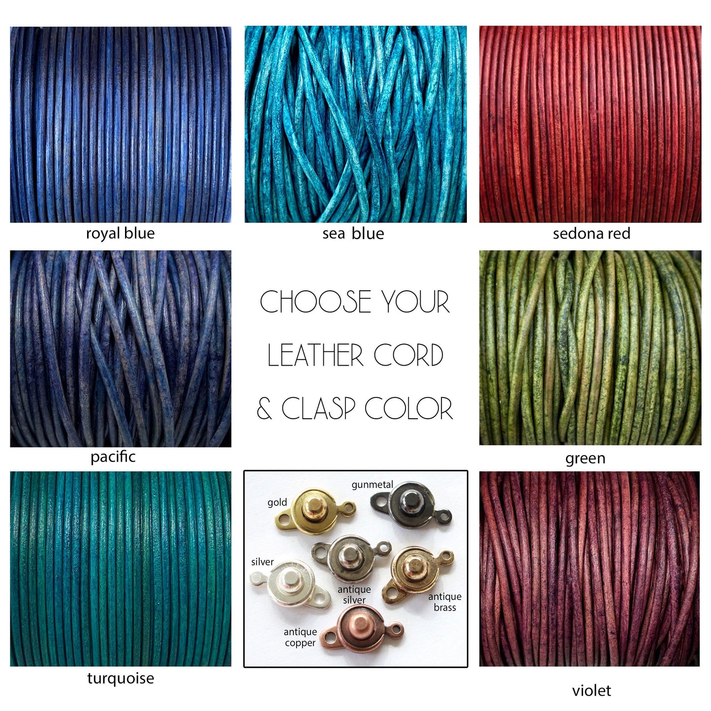 Bold & Bright Leather Cord Necklace for Men Women | Leather Jewelry for Women | Boho Leather Necklace | Pendant necklace