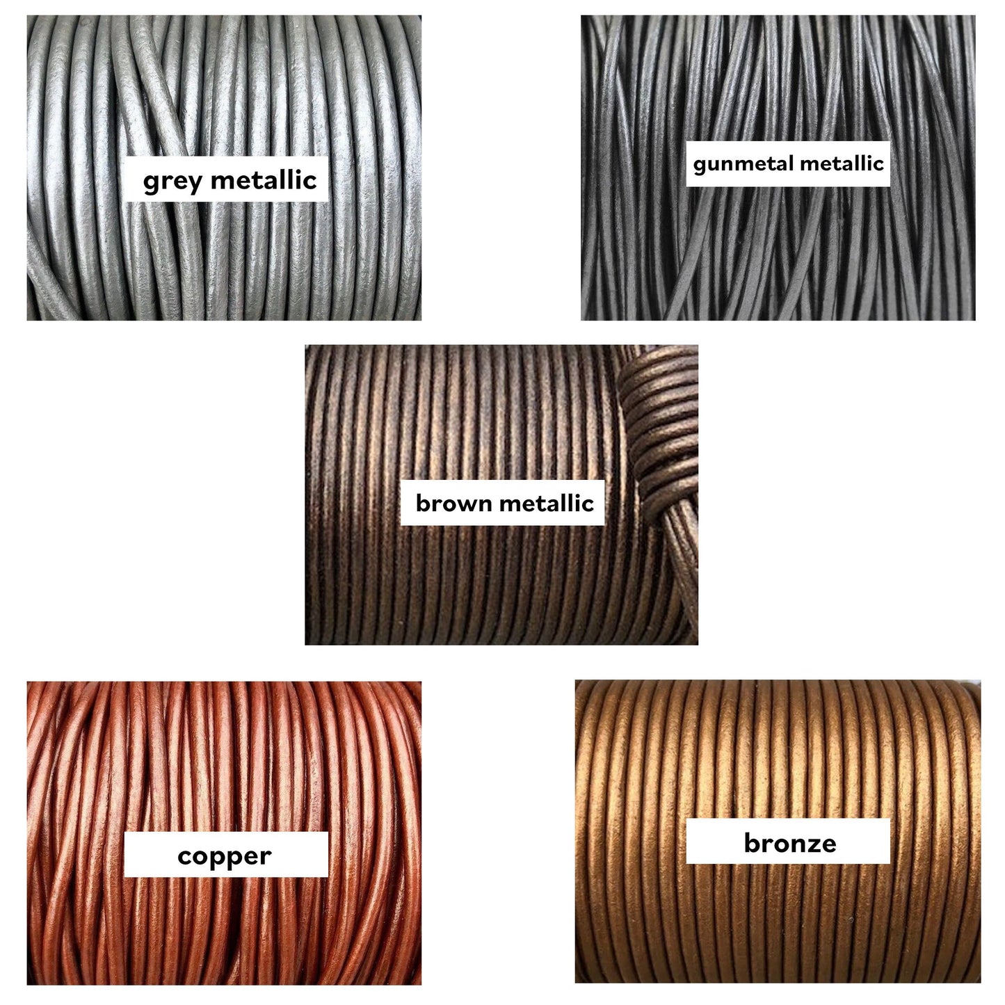 Metallic Leather Cord Necklace | Leather jewelry for women men | Boho leather necklace | Pendant necklace