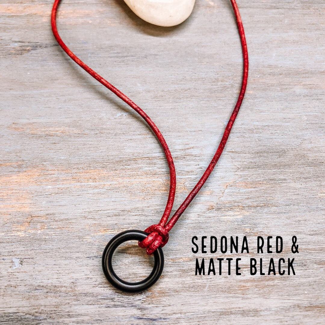 Bold & Bright Leather Cord Necklace for Men Women | Leather Jewelry for Women | Boho Leather Necklace | Pendant necklace