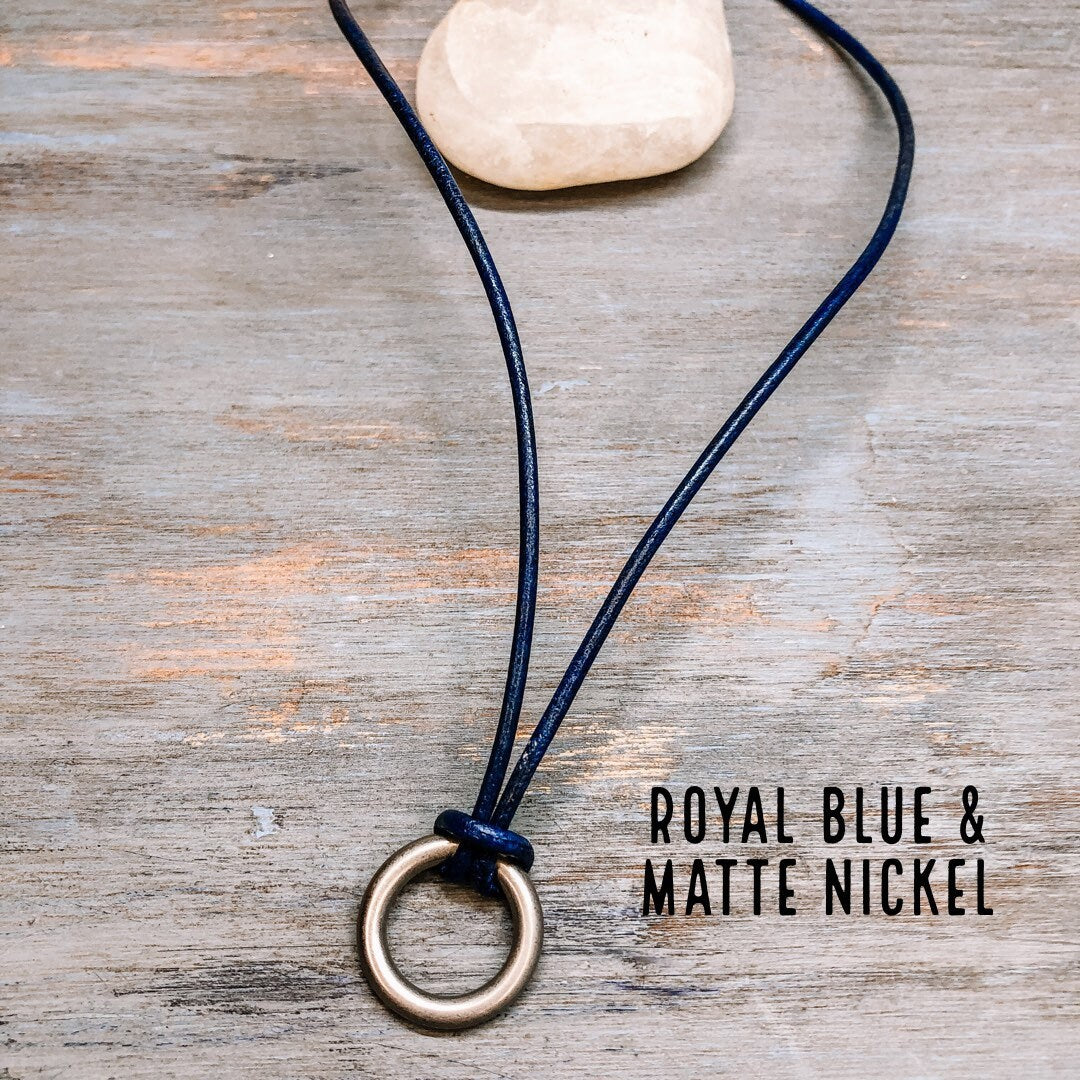 Bold & Bright Leather Cord Necklace for Men Women | Leather Jewelry for Women | Boho Leather Necklace | Pendant necklace