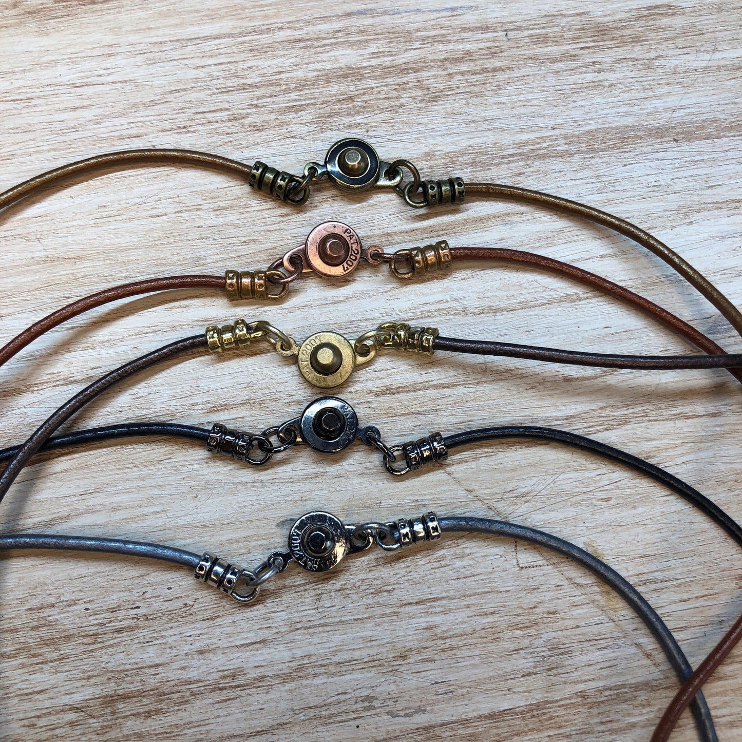 Metallic Leather Cord Necklace | Leather jewelry for women men | Boho leather necklace | Pendant necklace