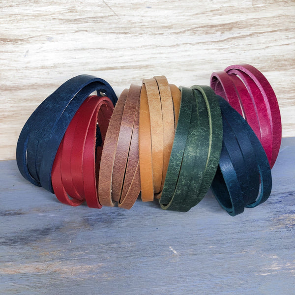 Bold & Bright Multistrand Leather Wrap Bracelet - Modern Boho Bracelet - Simple Leather Bracelets for Women - Italian Leather Bracelets