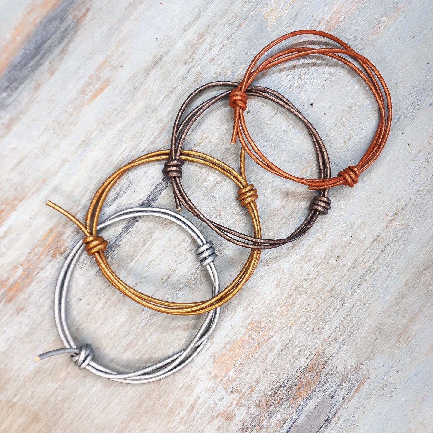 Leather Cord Bracelet Anklet - Surf Wrap Bracelet - Boho Surfer Beach Ocean Wristband - Unisex for Men or Women