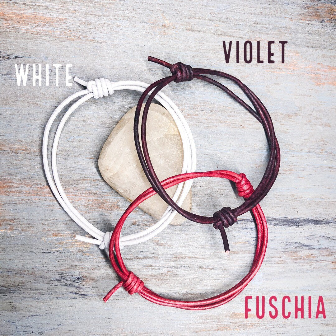 Leather Cord Bracelet Anklet - Surf Wrap Bracelet - Boho Surfer Beach Ocean Wristband - Unisex for Men or Women