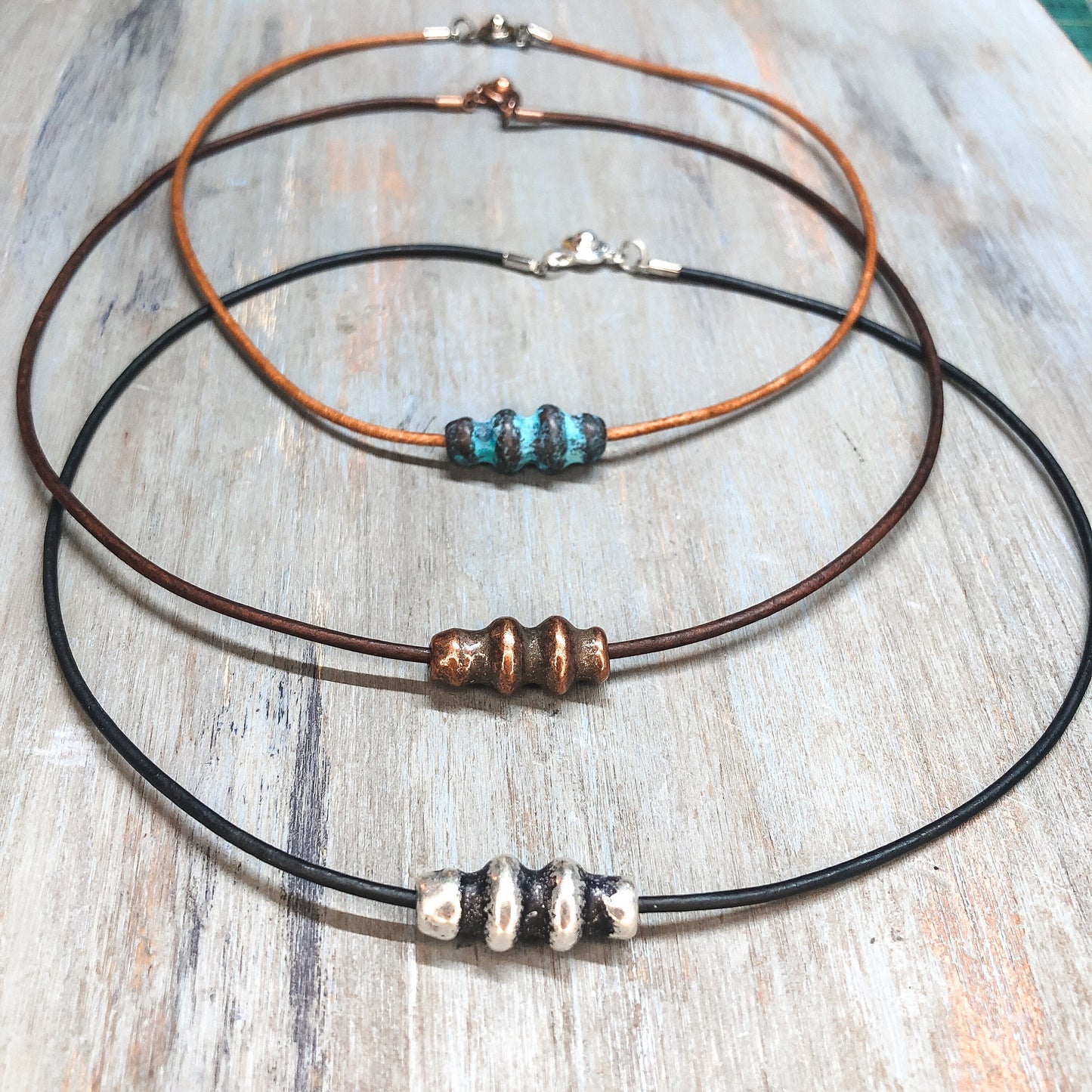 Unique leather cord necklace for women men | Leather jewelry for him and her | Boho leather necklace | Layering pendant necklace