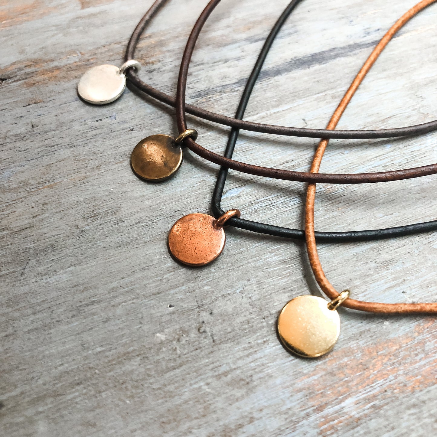 Leather cord necklace for women men | Pendant necklace for him and her | Boho leather necklace | Layering pendant necklace