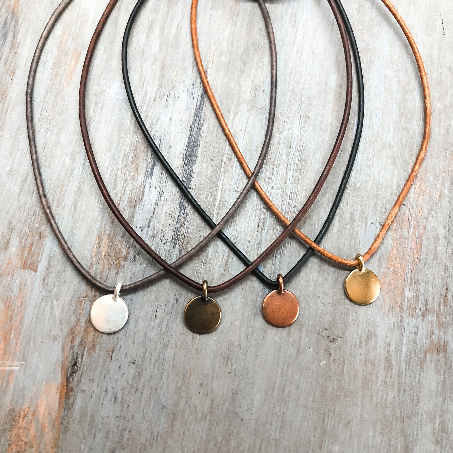 Leather cord necklace for women men | Pendant necklace for him and her | Boho leather necklace | Layering pendant necklace