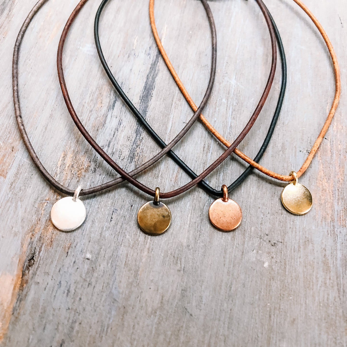 Leather cord necklace for women men | Pendant necklace for him and her | Boho leather necklace | Layering pendant necklace