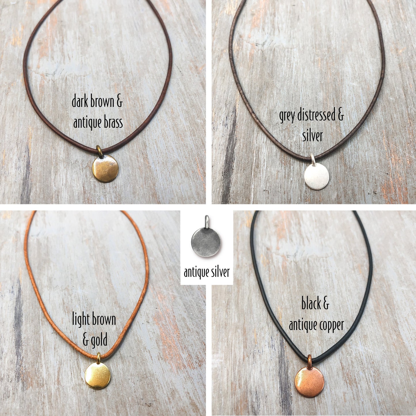 Leather cord necklace for women men | Pendant necklace for him and her | Boho leather necklace | Layering pendant necklace